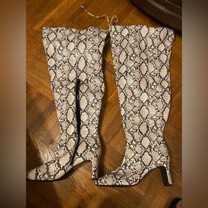 Fashion to Figure Over the Knee Snakeskin Boots